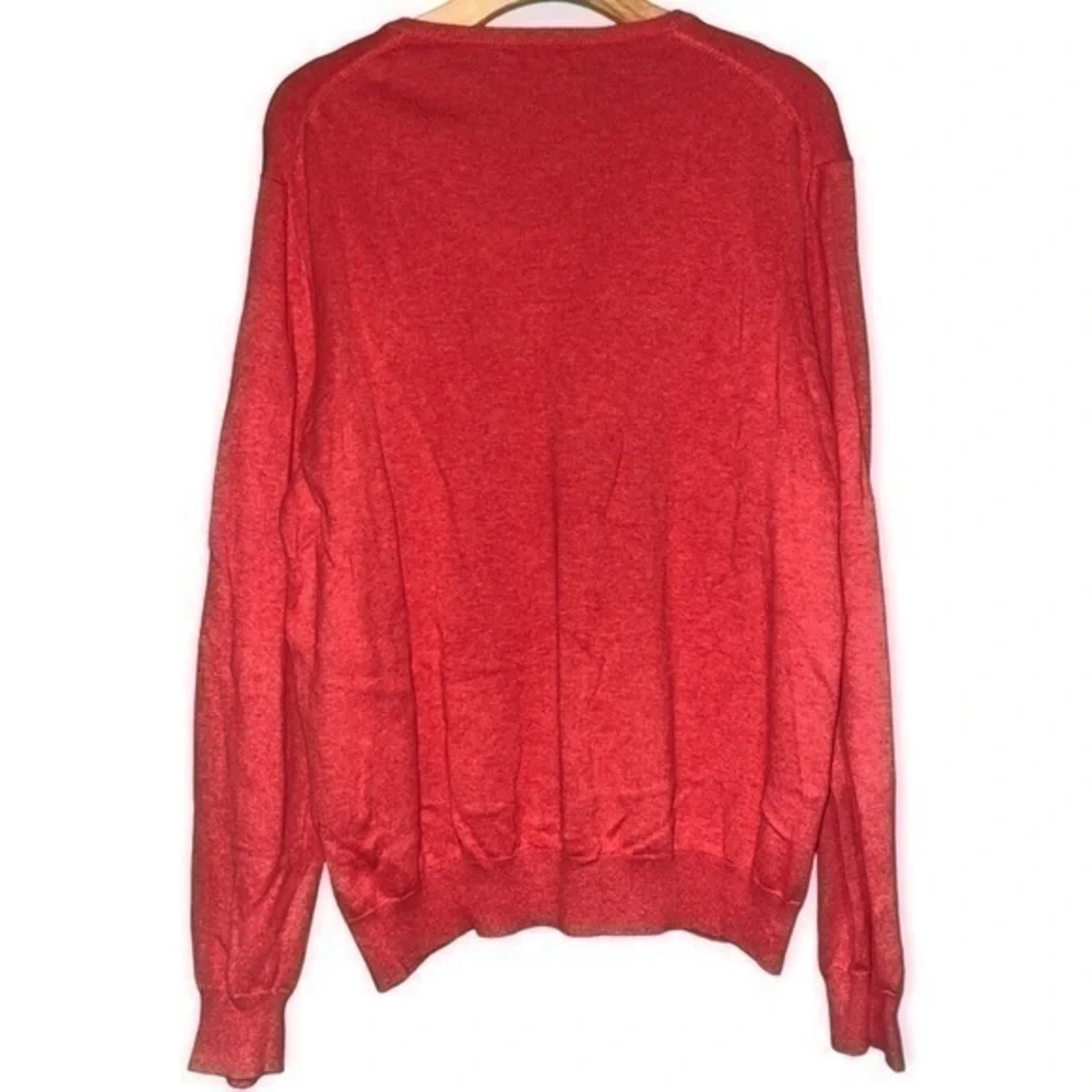 J. Crew Men’s Size L Red Cotton V-Neck Pullover Sweater